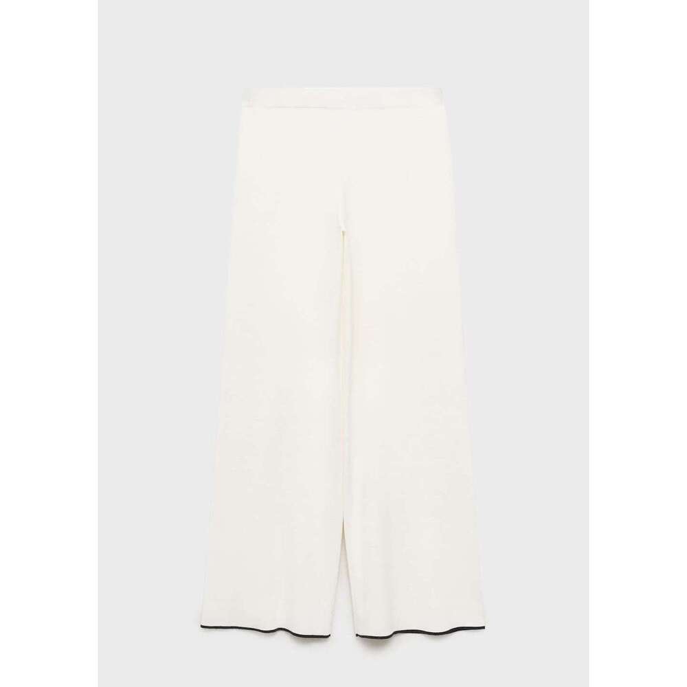MANGO - Contrasting low-rise knitted pants ecru - S - Woman